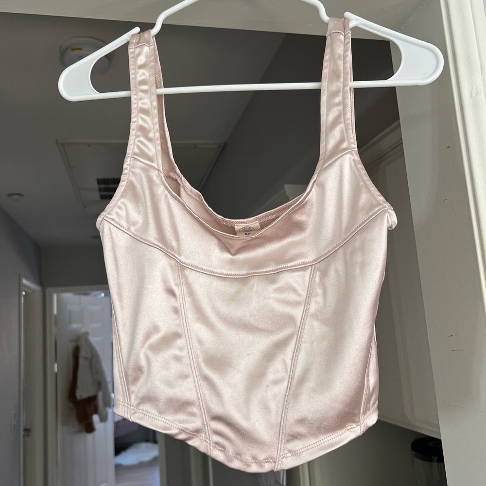 Urban Outfitters Satin Seamed Corset Top